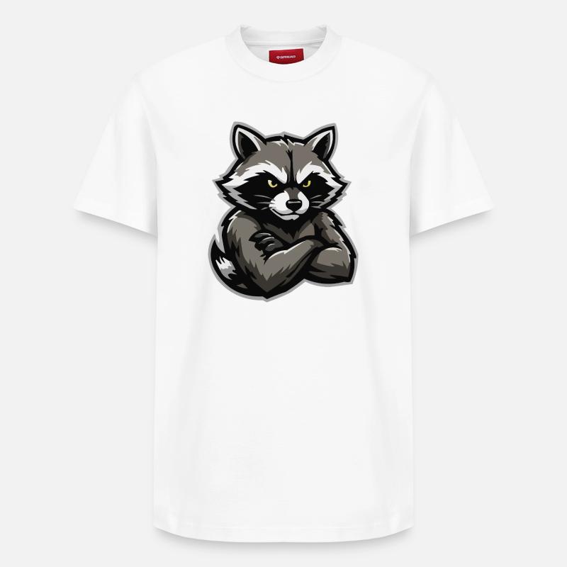 Charme de raton laveur entrelacé - T-shirt unisexe décontracté en coton Supima – de SPREAD - blanc