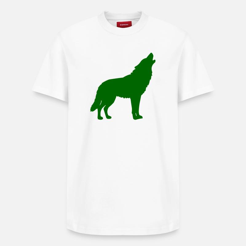 wolf_cry - T-shirt unisexe décontracté en coton Supima – de SPREAD - blanc