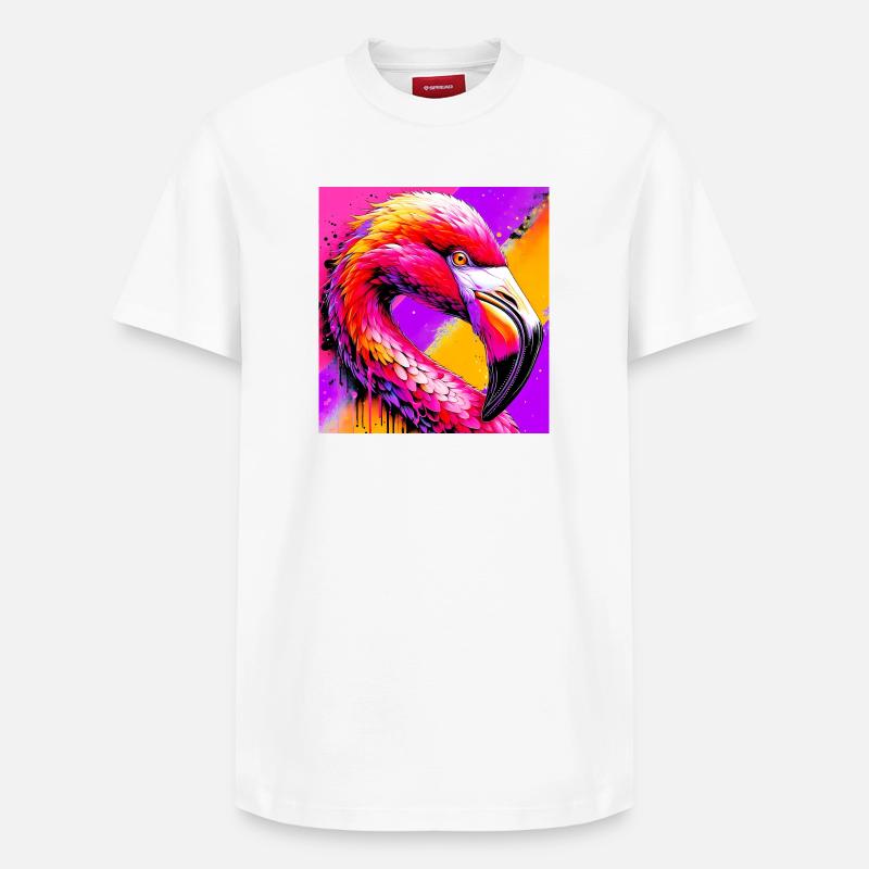 Flamant - T-shirt unisexe décontracté en coton Supima – de SPREAD - blanc
