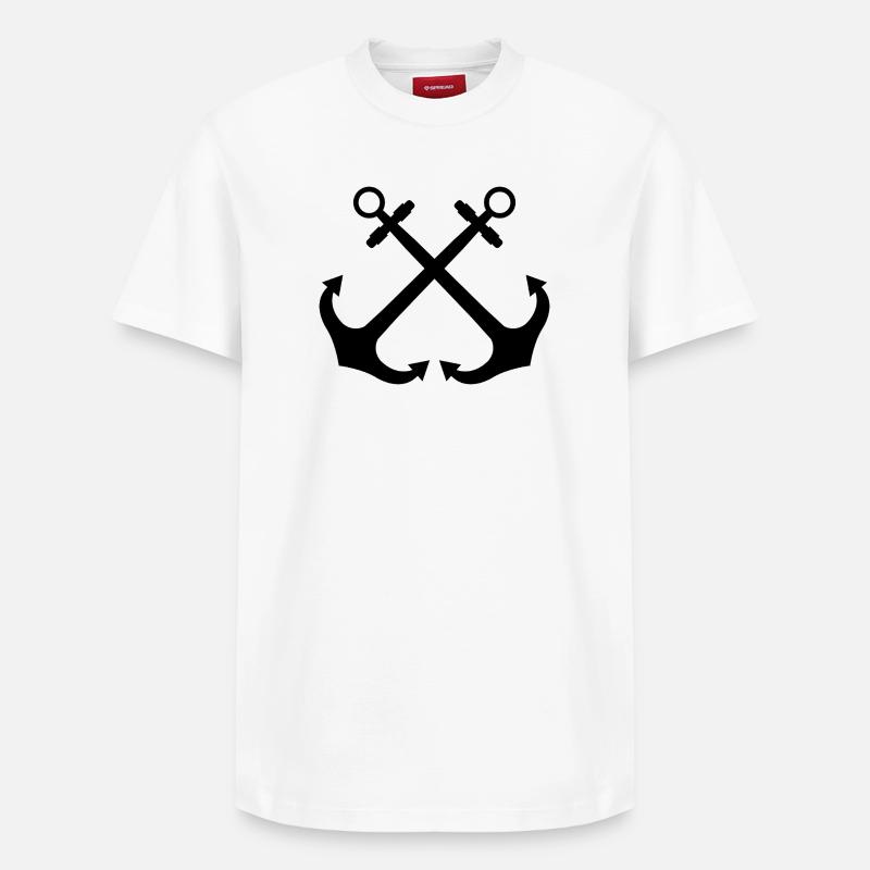 Ancres croisées - T-shirt unisexe décontracté en coton Supima – de SPREAD - blanc