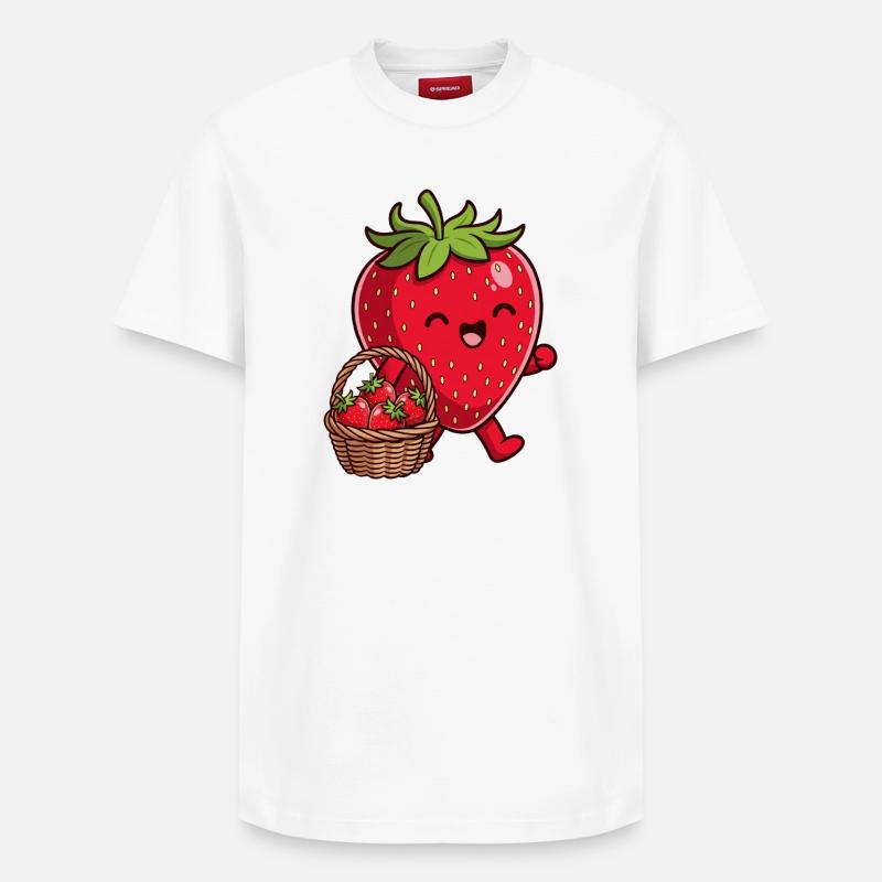 Fraise drôle - T-shirt unisexe décontracté en coton Supima – de SPREAD - blanc