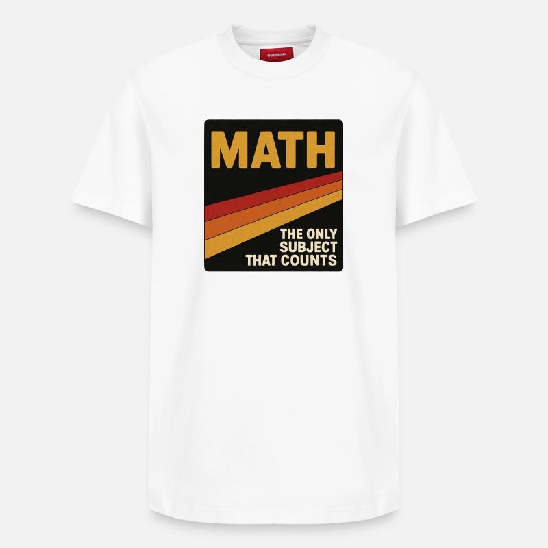 Retro Math Counts Poster - T-shirt unisexe décontracté en coton Supima – de SPREAD - blanc
