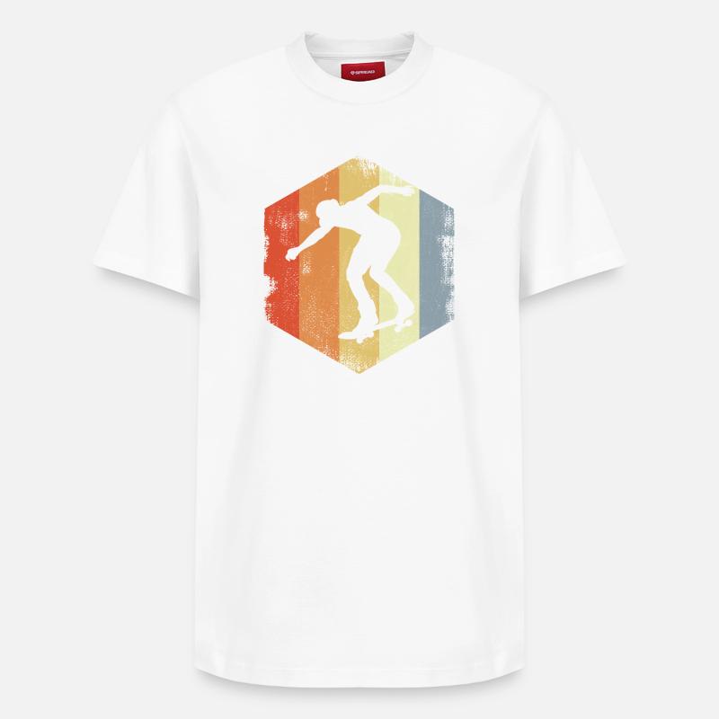 Skateboarder Oldschool - T-shirt unisexe décontracté en coton Supima – de SPREAD - blanc