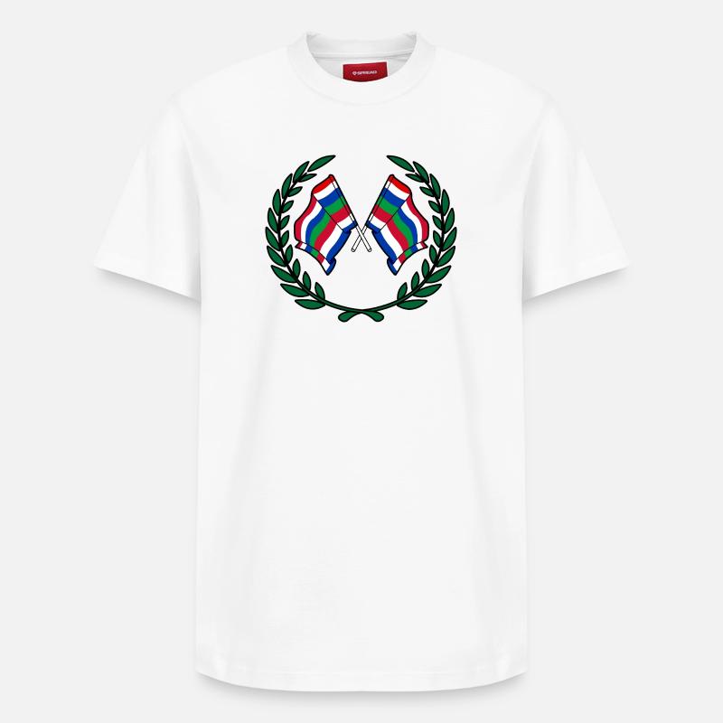 Schier Laurel Flags – Island Pride - T-shirt unisexe décontracté en coton Supima – de SPREAD - blanc
