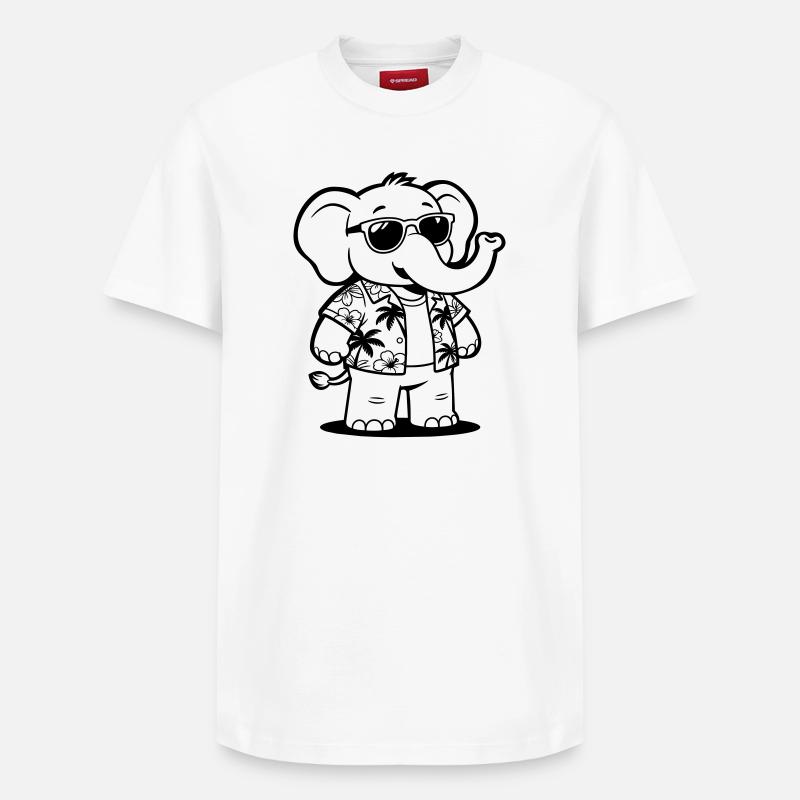 elephant vacation - Relaxed Unisex Supima Cotton T-Shirt – by SPREAD - white