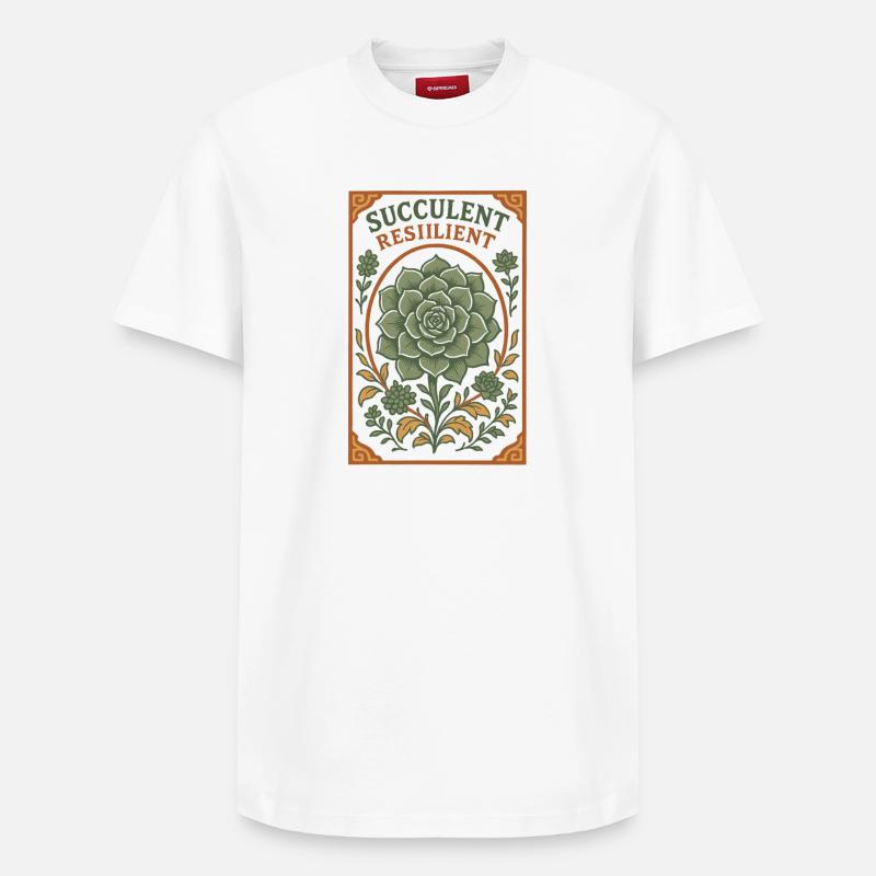 Succulente résiliente | Plantes - T-shirt unisexe décontracté en coton Supima – de SPREAD - blanc