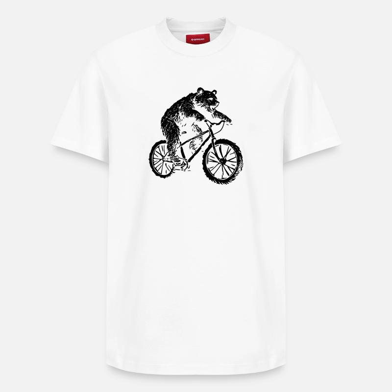 Bicycle Bear - Relaxed Unisex Supima Cotton T-Shirt – by SPREAD - white