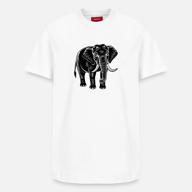 Elephant - Relaxed Unisex Supima Cotton T-Shirt – by SPREAD - white
