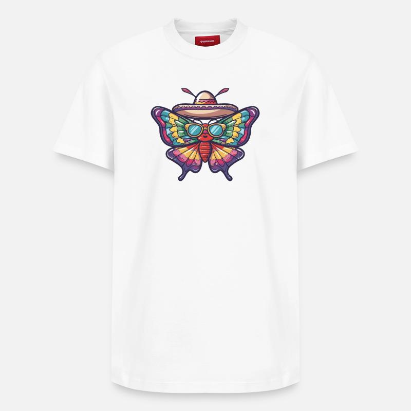 Sombrero drôle papillon - T-shirt unisexe décontracté en coton Supima – de SPREAD - blanc