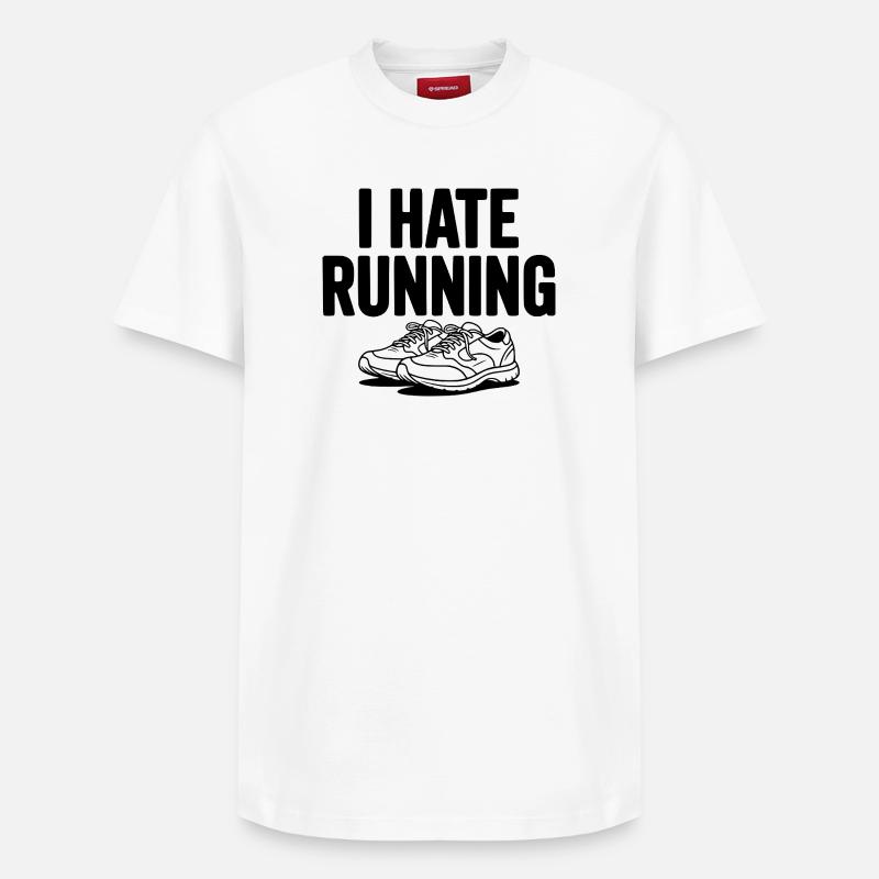 Je déteste courir - T-shirt unisexe décontracté en coton Supima – de SPREAD - blanc