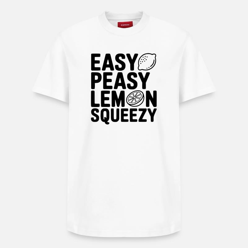 Easy Peasy Lemon Squeezy - Relaxed Unisex Supima Cotton T-Shirt – by SPREAD - white
