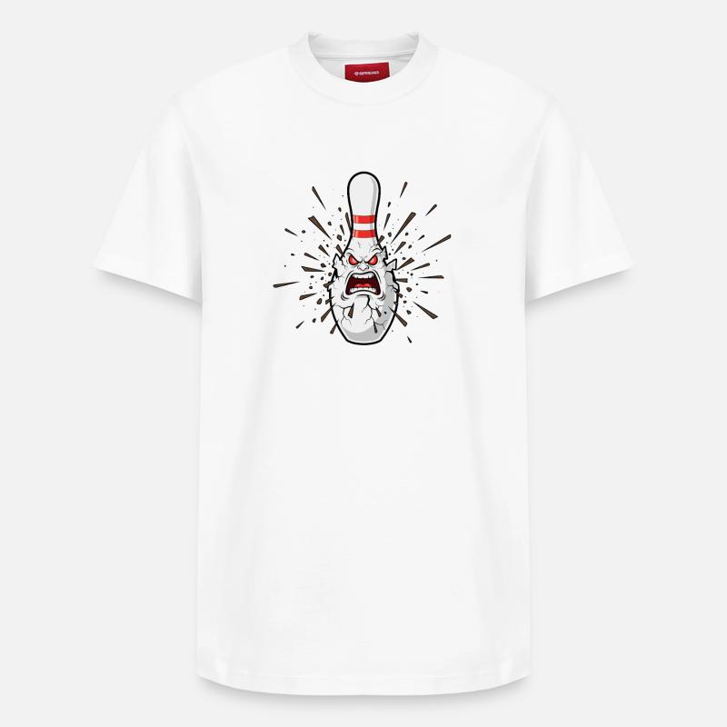 Quille de bowling en colère - T-shirt unisexe décontracté en coton Supima – de SPREAD - blanc