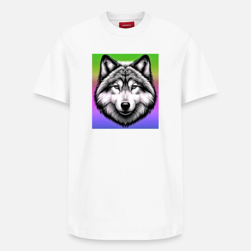 Loup - T-shirt unisexe décontracté en coton Supima – de SPREAD - blanc