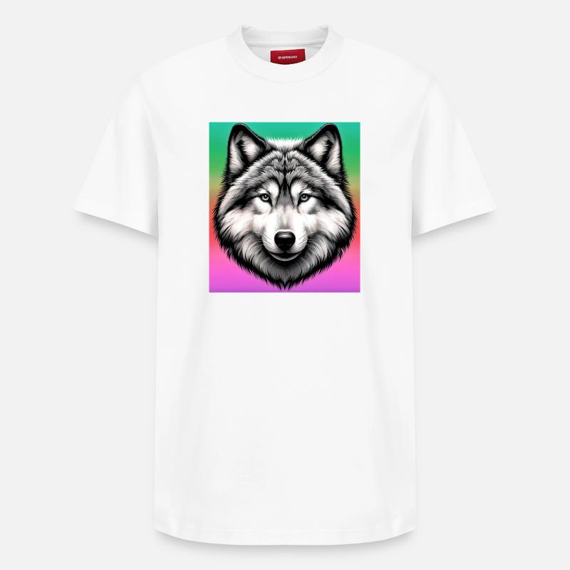 Wolf - Relaxed Unisex Supima Cotton T-Shirt – von SPREAD - Weiß