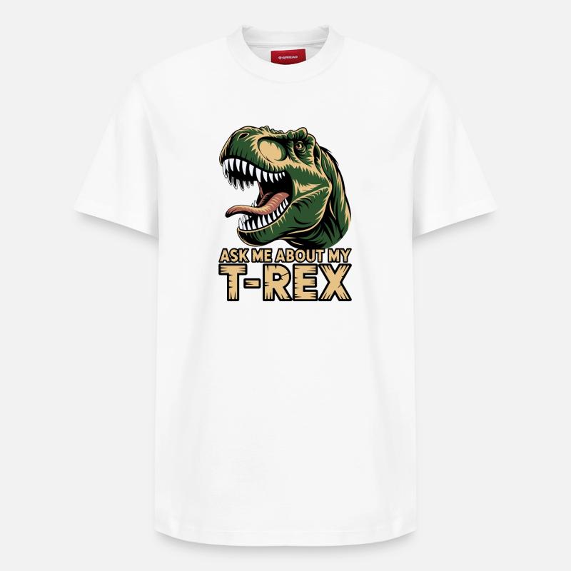 Demande-moi pour mon T-Rex - T-shirt unisexe décontracté en coton Supima – de SPREAD - blanc