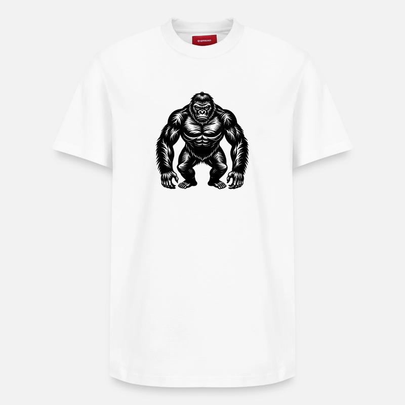 gorille - T-shirt unisexe décontracté en coton Supima – de SPREAD - blanc