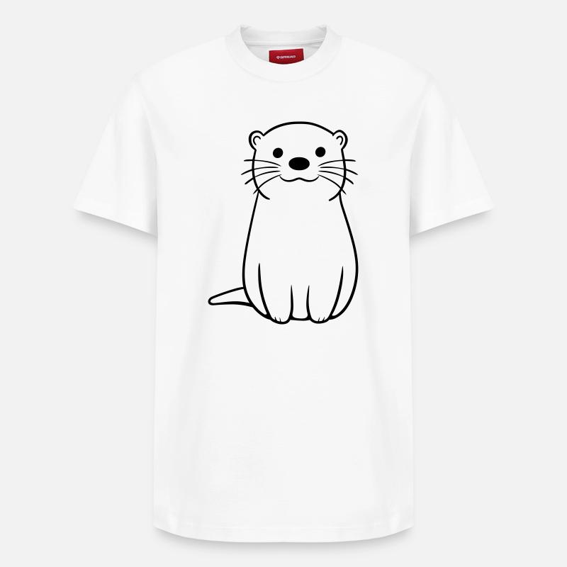 Otter - Relaxed Unisex Supima Cotton T-Shirt – von SPREAD - Weiß
