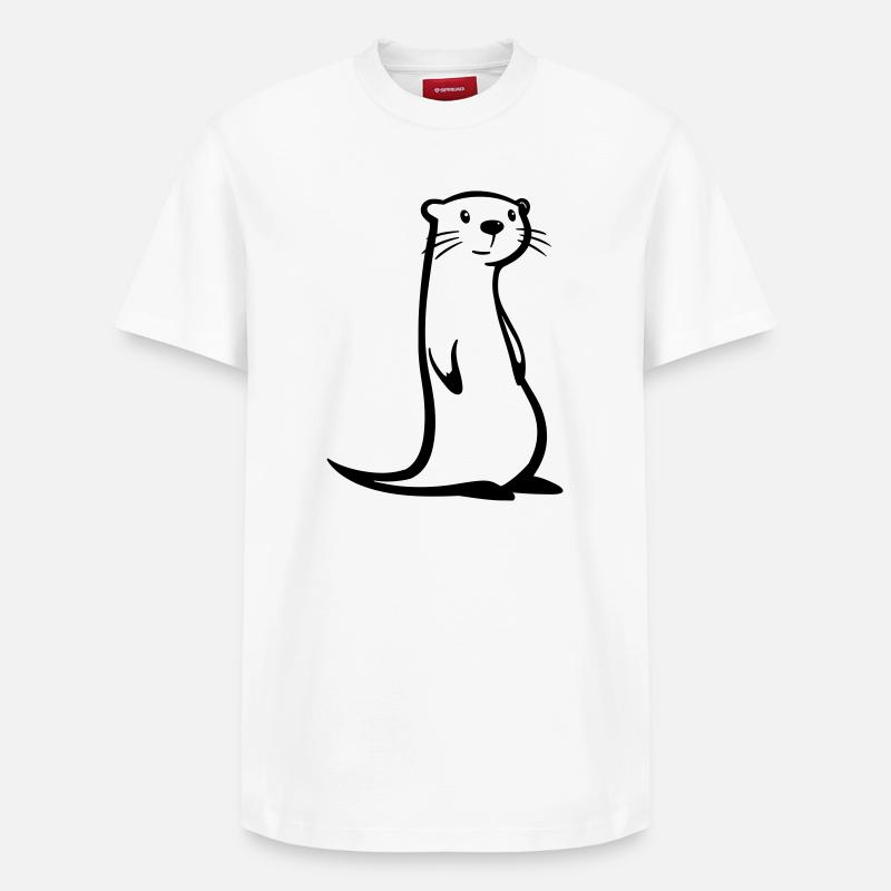 loutre - T-shirt unisexe décontracté en coton Supima – de SPREAD - blanc