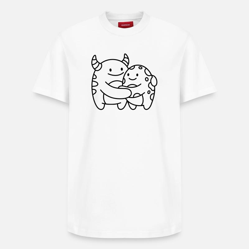 Monstres - T-shirt unisexe décontracté en coton Supima – de SPREAD - blanc