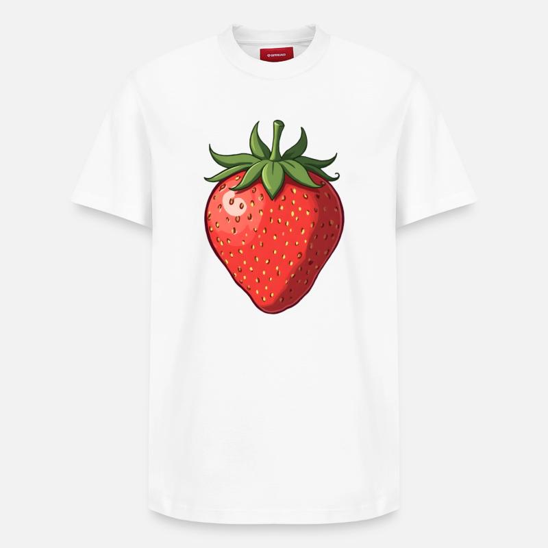 Fraise - T-shirt unisexe décontracté en coton Supima – de SPREAD - blanc