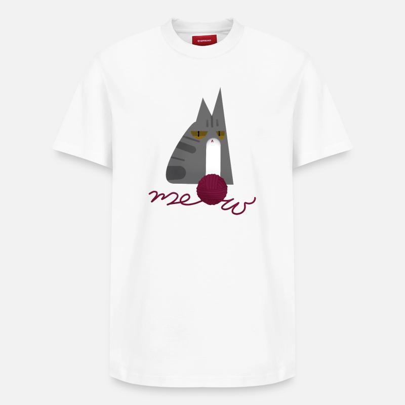 Chaton (gris) - T-shirt unisexe décontracté en coton Supima – de SPREAD - blanc