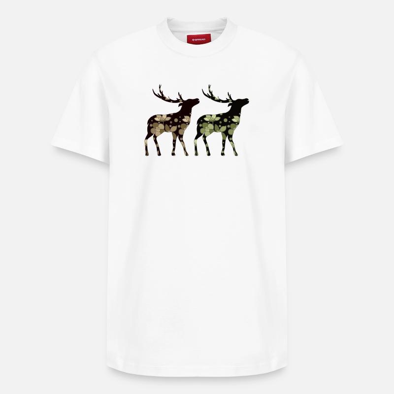 Cerf - T-shirt unisexe décontracté en coton Supima – de SPREAD - blanc