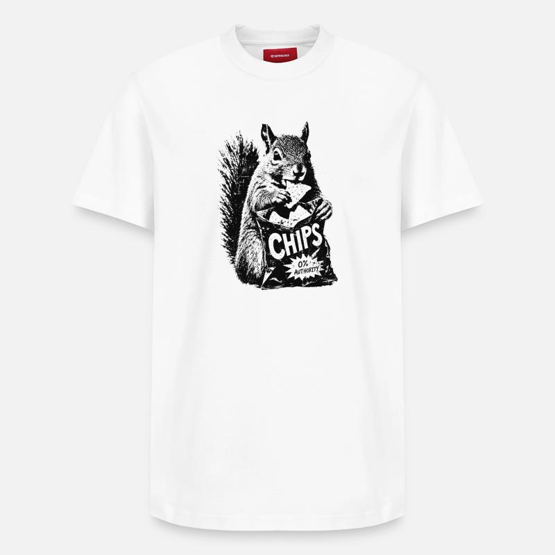 Chips Squirrel - T-shirt unisexe décontracté en coton Supima – de SPREAD - blanc