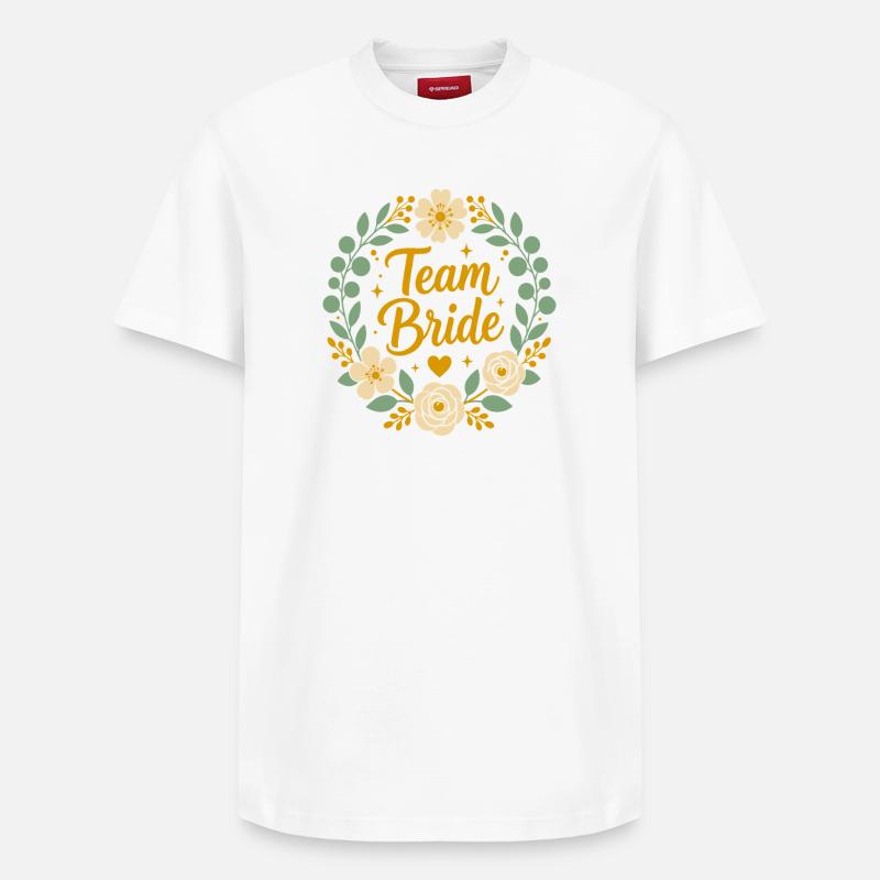 Team-Braut Blumen-Boho-Hochzeit - Relaxed Unisex Supima Cotton T-Shirt – von SPREAD - Weiß