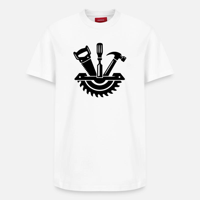 Carpenter Tool – Carpenter Logo - Relaxed Unisex Supima Cotton T-Shirt – by SPREAD - white