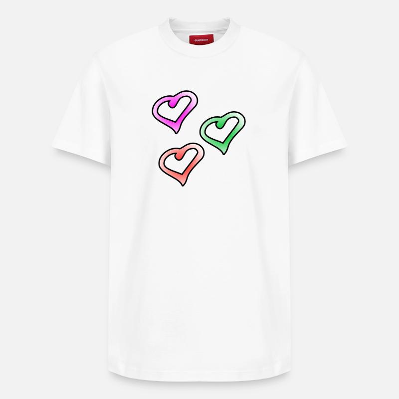 Cœur - T-shirt unisexe décontracté en coton Supima – de SPREAD - blanc