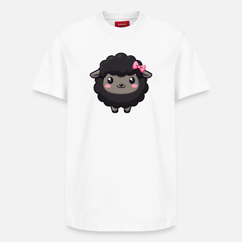Mouton noir - T-shirt unisexe décontracté en coton Supima – de SPREAD - blanc