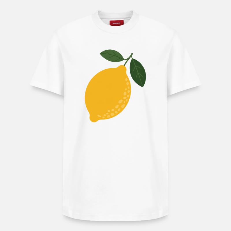 Citron Ensoleillé avec Leaf Duo - T-shirt unisexe décontracté en coton Supima – de SPREAD - blanc
