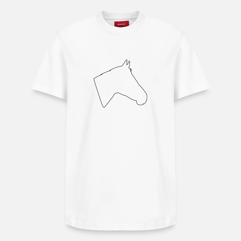 Pferdekopf - Relaxed Unisex Supima Cotton T-Shirt – von SPREAD - Weiß