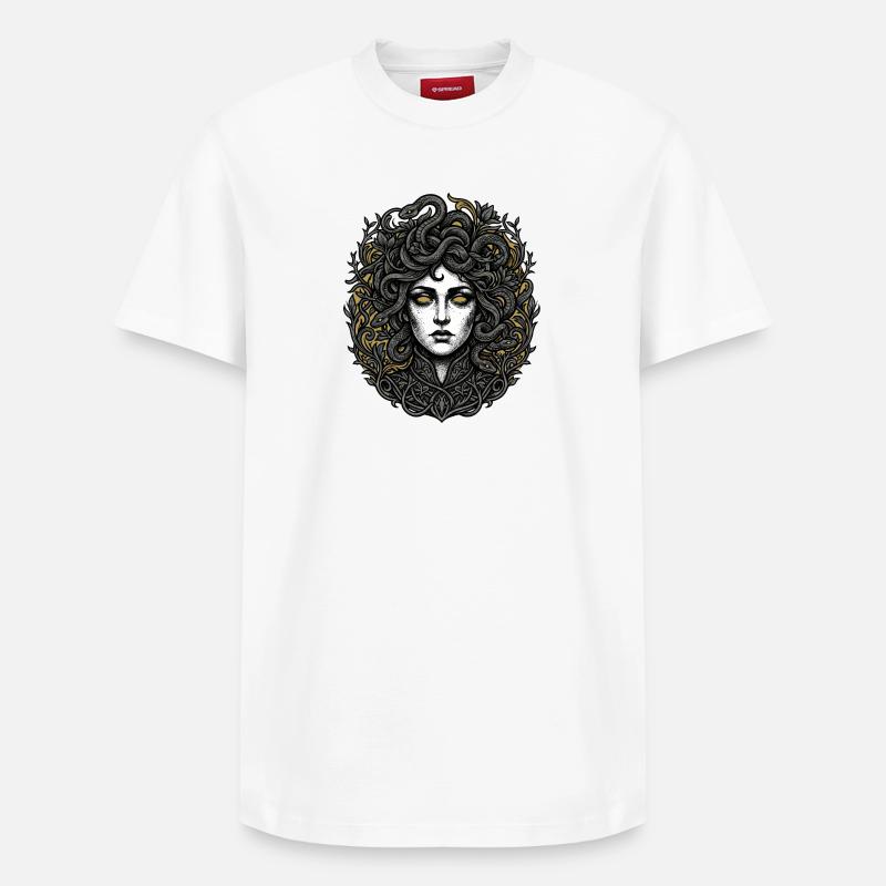 Couronne du Serpent de Méduse - T-shirt unisexe décontracté en coton Supima – de SPREAD - blanc