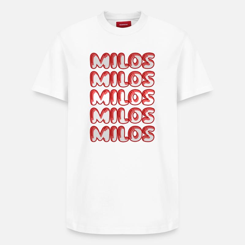 Cadeau pour Milos - T-shirt unisexe décontracté en coton Supima – de SPREAD - blanc