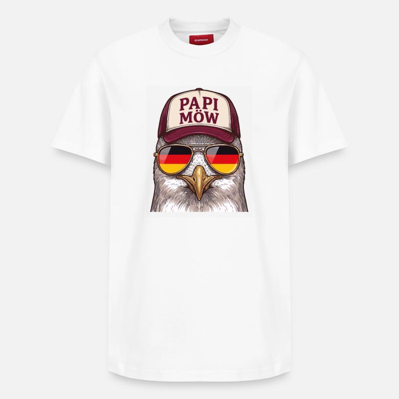 Papi Mow Heldenhuhn - Relaxed Unisex Supima Cotton T-Shirt – von SPREAD - Weiß