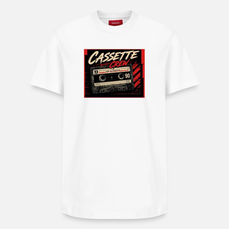 Cassette_Crew_-_Side_B_Vorever - Relaxed Unisex Supima Cotton T-Shirt – von SPREAD - Weiß
