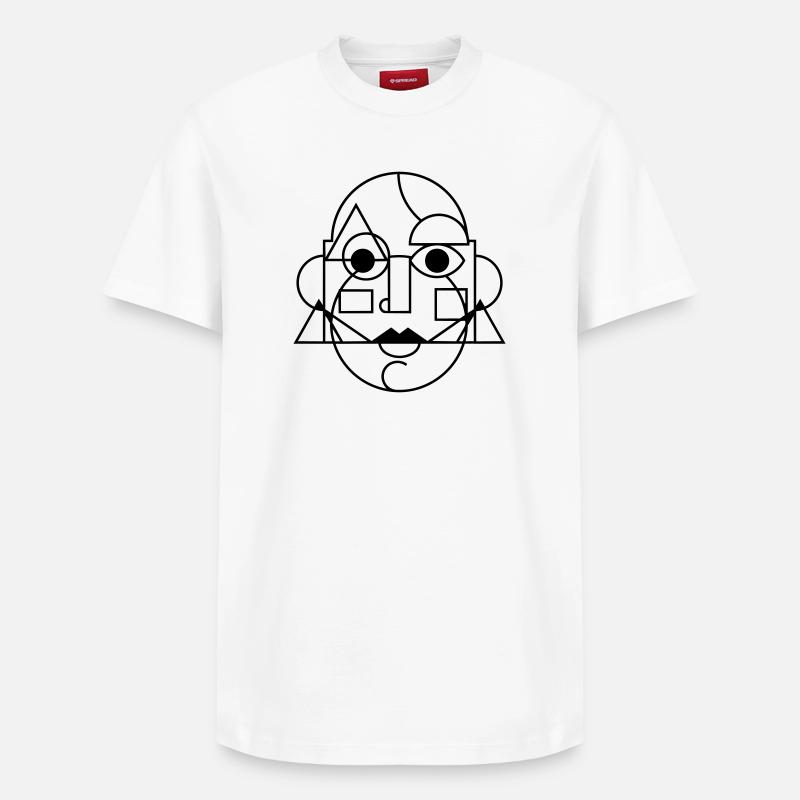 Visage d’art abstrait - T-shirt unisexe décontracté en coton Supima – de SPREAD - blanc