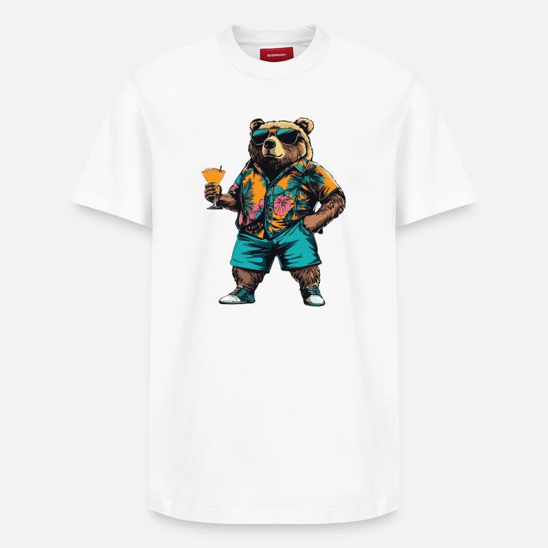 Bär Comic Sommer - Relaxed Unisex Supima Cotton T-Shirt – von SPREAD - Weiß
