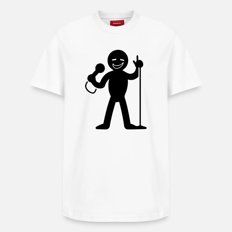 Chanteur avec micro - T-shirt unisexe décontracté en coton Supima – de SPREAD - blanc