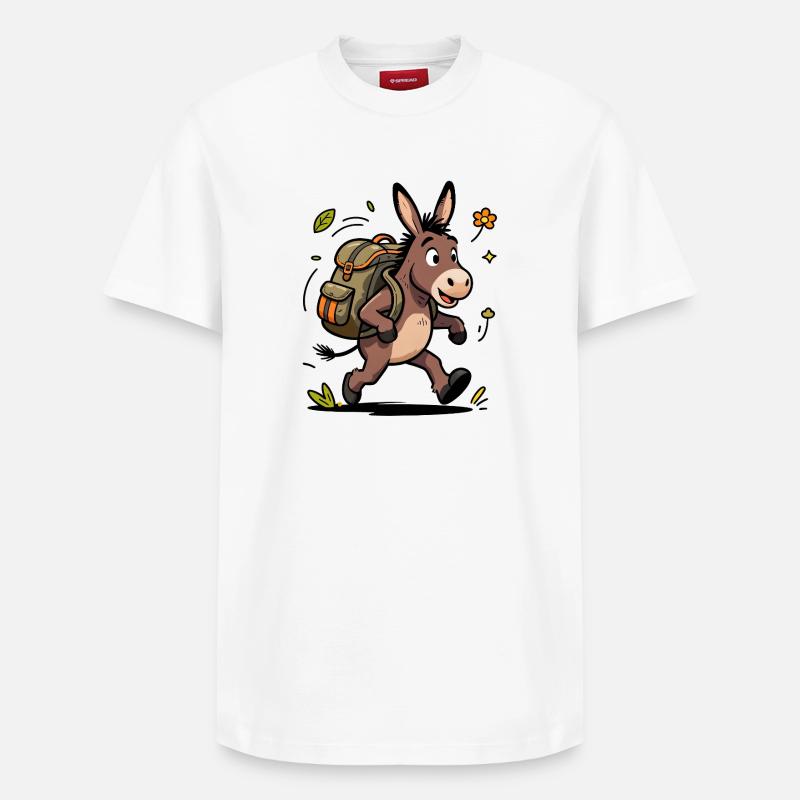 Aventure d'Âne Randonneur - T-shirt unisexe décontracté en coton Supima – de SPREAD - blanc