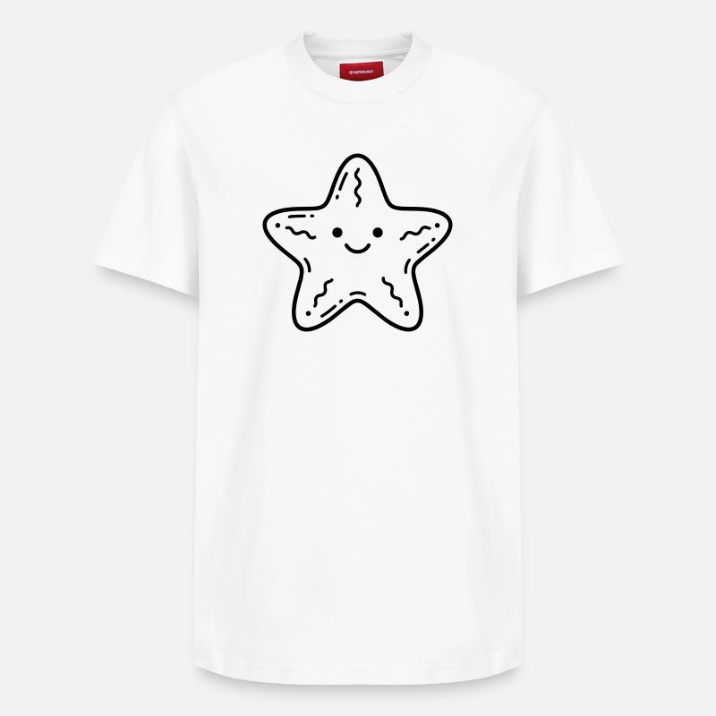 Étoile de mer - T-shirt unisexe décontracté en coton Supima – de SPREAD - blanc