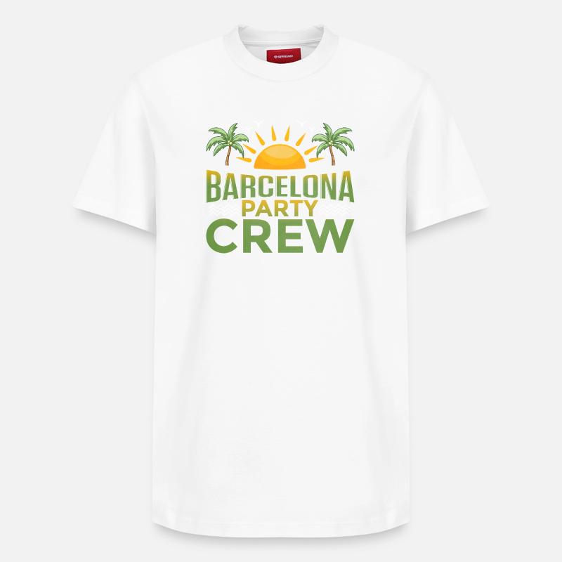 Barcelone Party Crew - T-shirt unisexe décontracté en coton Supima – de SPREAD - blanc
