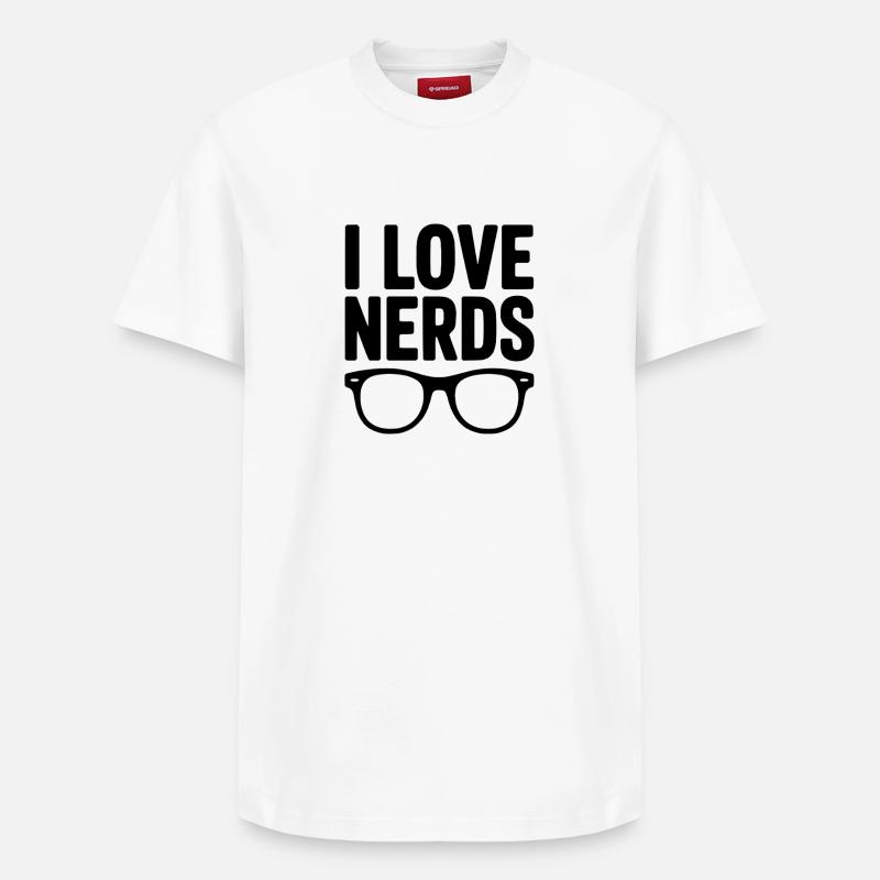 J’adore les nerds - T-shirt unisexe décontracté en coton Supima – de SPREAD - blanc