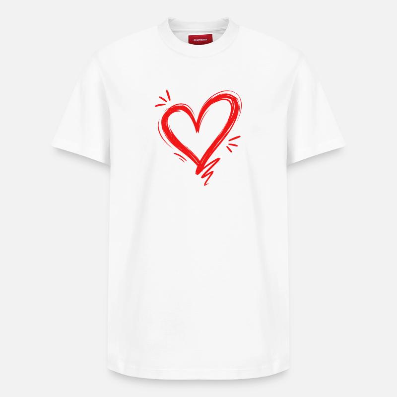 Cœur - T-shirt unisexe décontracté en coton Supima – de SPREAD - blanc