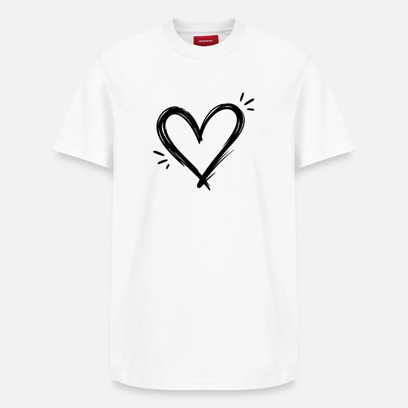 Cœur - T-shirt unisexe décontracté en coton Supima – de SPREAD - blanc