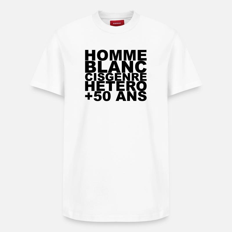 Homme_V2 - T-shirt unisexe décontracté en coton Supima – de SPREAD - blanc