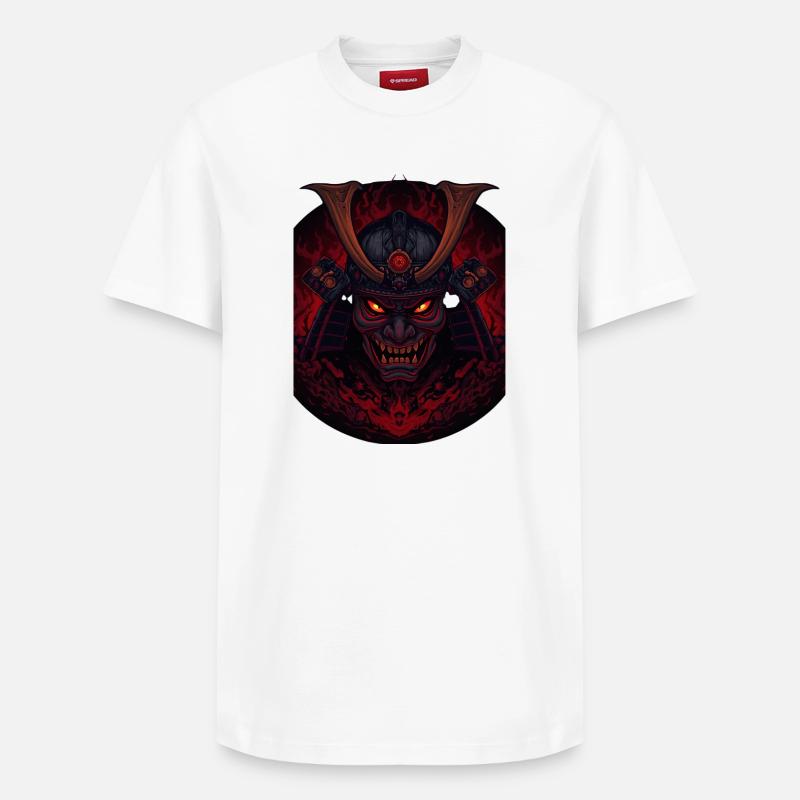 Dämonen-Samourai - Relaxed Unisex Supima Cotton T-Shirt – von SPREAD - Weiß