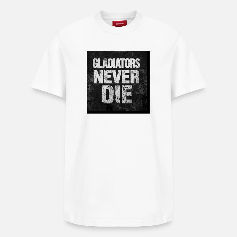 Gladiators Never Die Grunge - T-shirt unisexe décontracté en coton Supima – de SPREAD - blanc
