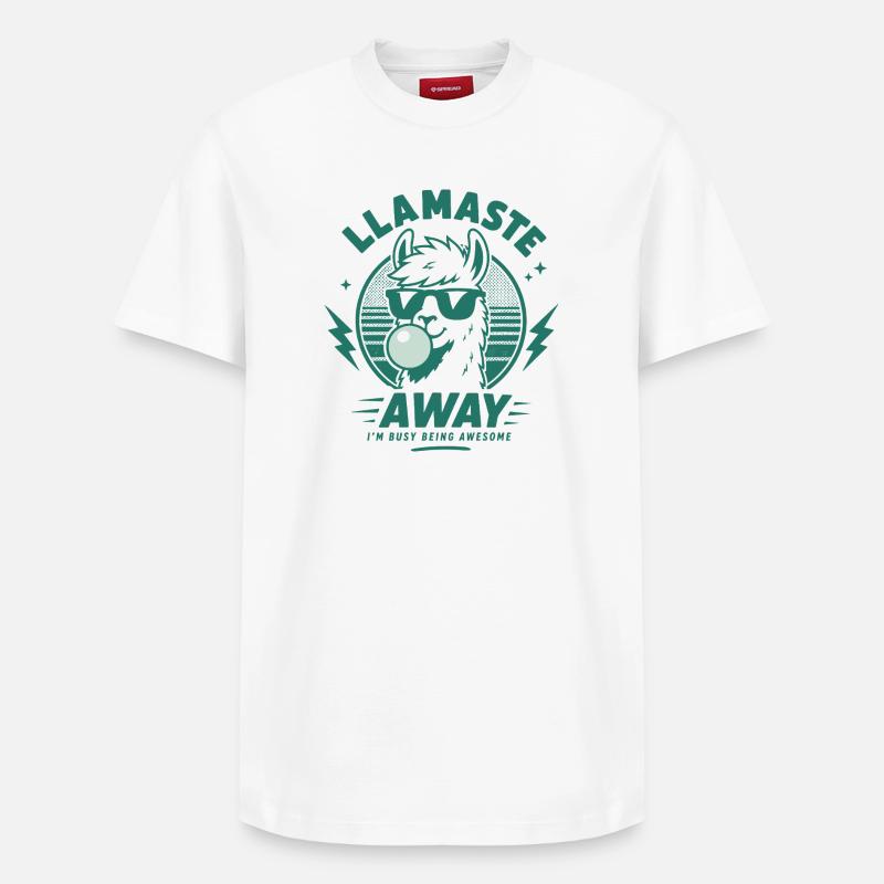 Llamaste Away Lama drôle - T-shirt unisexe décontracté en coton Supima – de SPREAD - blanc